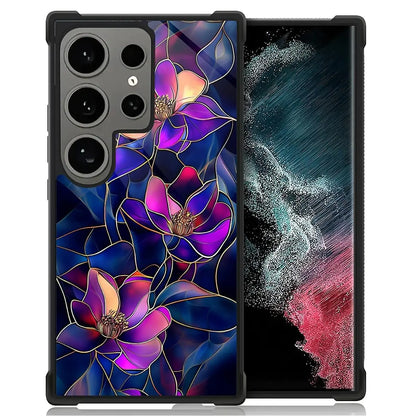 Case Compatible with Samsung Galaxy Z Fold 2 5G Case,Stained Glass Purple Flower Four Airbag Case for Galaxy Z Fold 2 5G,Christmas Drop Protection Case for Samsung Galaxy Z Fold 2 5G