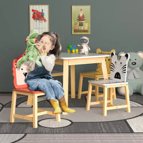 Solid Wood Children's Table And Chair 5-piece Set WEM Support (www.WEM.support)