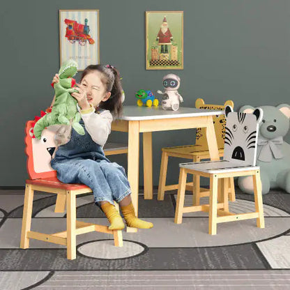 Solid Wood Children's Table And Chair 5-piece Set WEM Support (www.WEM.support)
