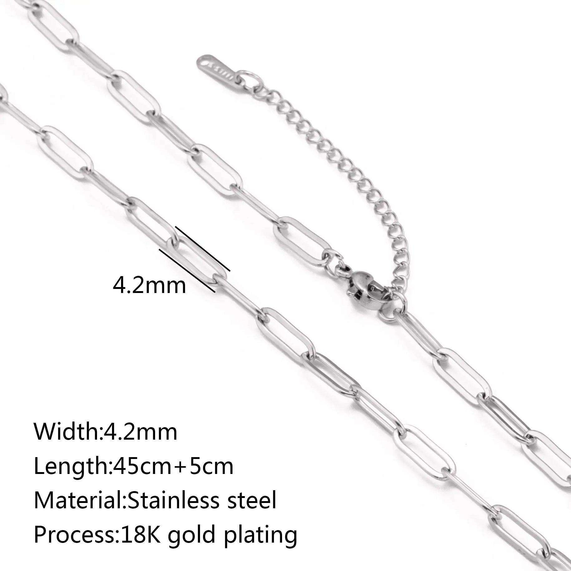 Stainless Steel Vacuum Vapor Plating 18K Gold Color Protection Lip Chain Accessories WEM Support (www.WEM.support)