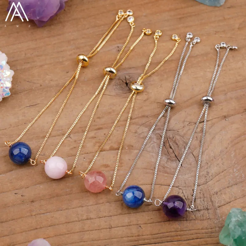 Natural Sphere Stone Bracelet WEM Support (www.WEM.support)