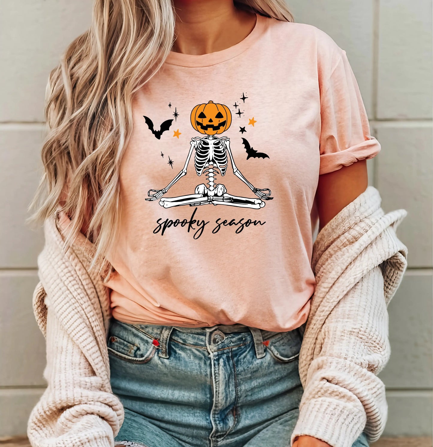 Spooky Season Shirt, Spooky Pumpkin Shirt, Halloween Skeleton Shirt WEM Support (www.WEM.support)