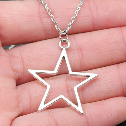 Simple Vintage Hollow Star Pendant Necklace WEM Support (www.WEM.support)