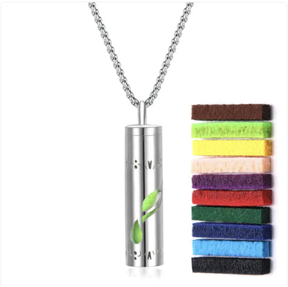 316L Stainless Steel Perfume Oil Diffuser Necklace WEM Support (www.WEM.support)