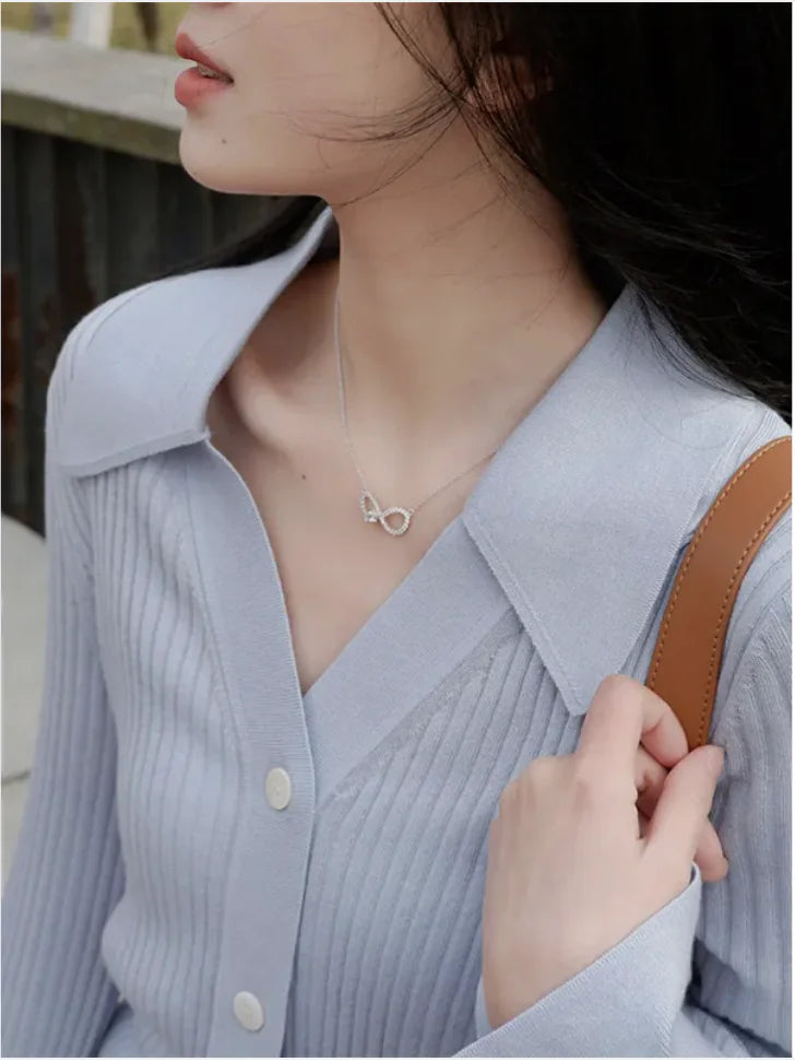 Stylish V-Neck Solid Color Knitted Cardigan WEM Support (www.WEM.support)