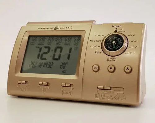 Black Azan Table Clock WEM Support (www.WEM.support)