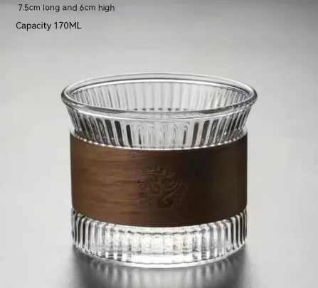 Premium High-Borosilicate Glass Vertical Grain Drinkware WEM Support (www.WEM.support)