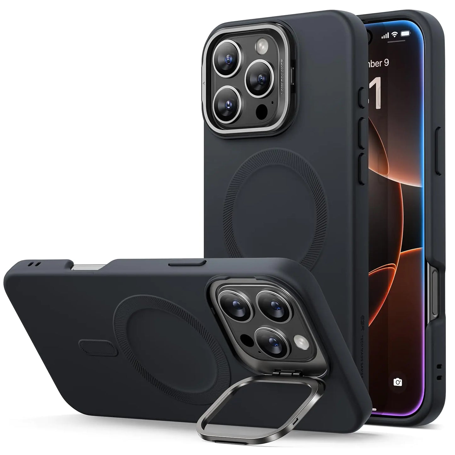 ESR for iPhone 15 Plus Case, Compatible with MagSafe, Military-Grade Protective Case, Built-in Stash Stand Phone Case, Scratch-Resistant Back Cover, Classic Series, Clear