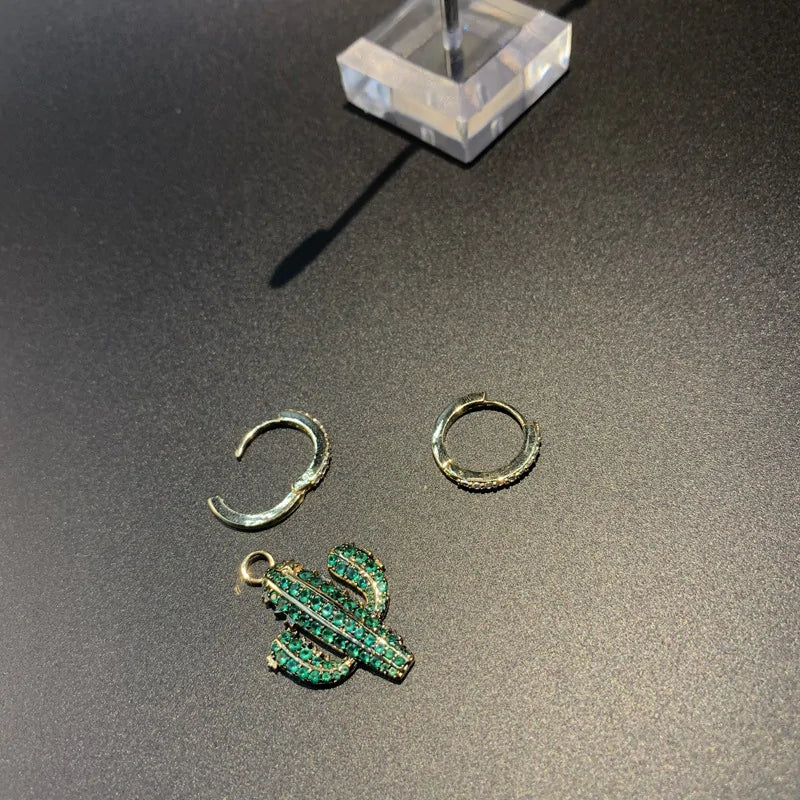 Summer Green Cactus Monaco Earrings WEM Support (www.WEM.support)