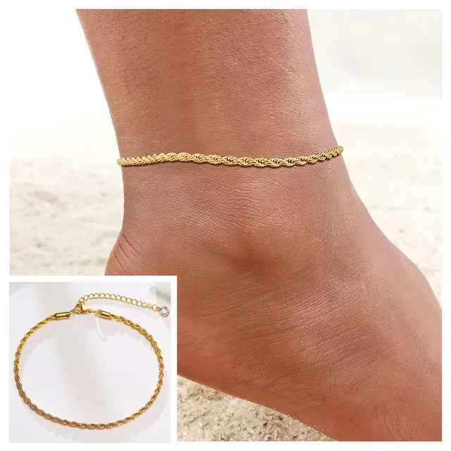Adjustable Snake Chain Anklet for Women Girls WEM Support (www.WEM.support)