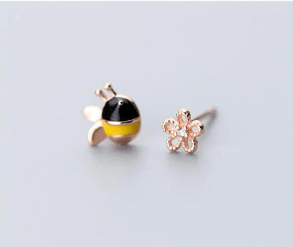 Bee and Flower Variation Earrings WEM Support (www.WEM.support)