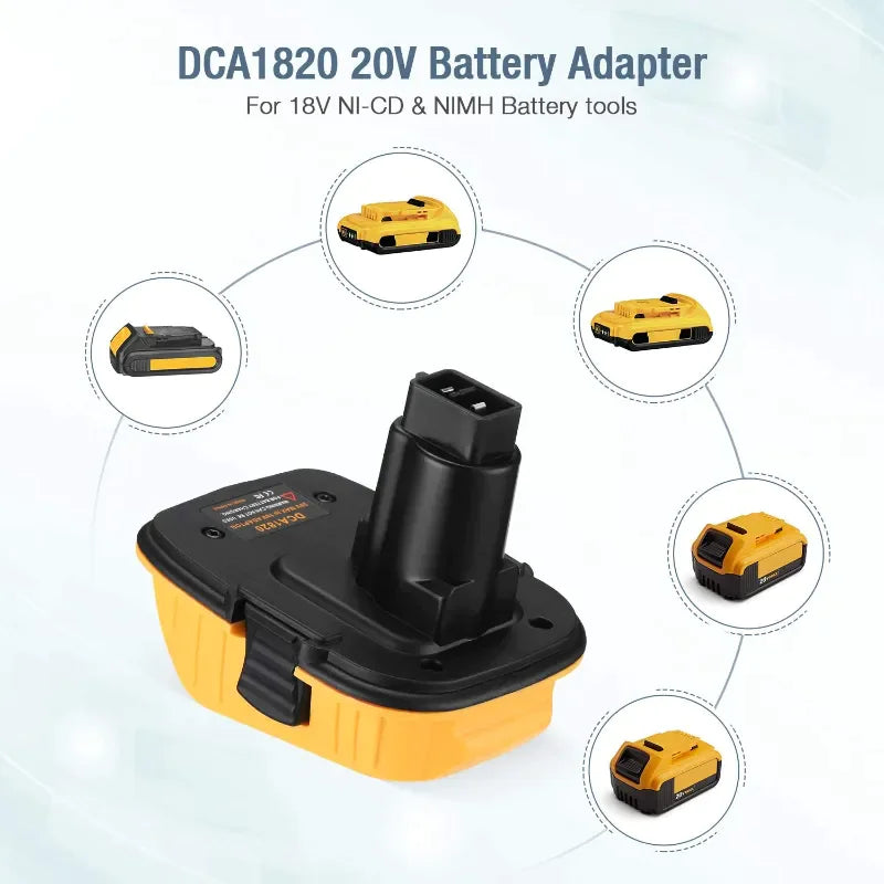 2X 18V To 20V MAX DCA1820 Adapter Converter For DEWALT 20 Volt Li-ion Battery WEM Support (www.WEM.support)