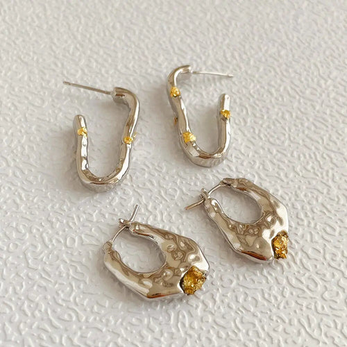 Geometric U-Shaped Stud Earrings WEM Support (www.WEM.support)