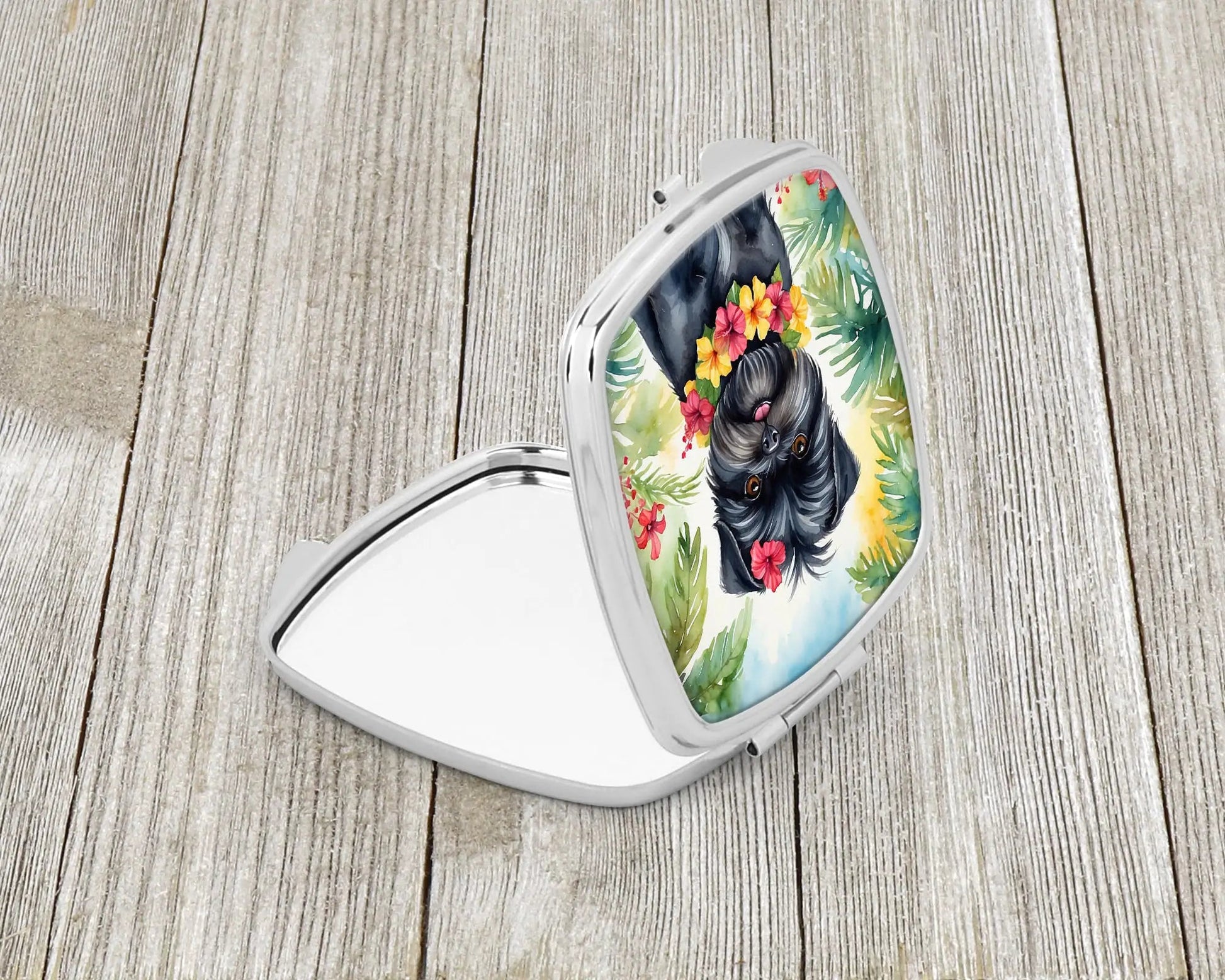 Affenpinscher Luau Compact Mirror WEM Support (www.WEM.support)