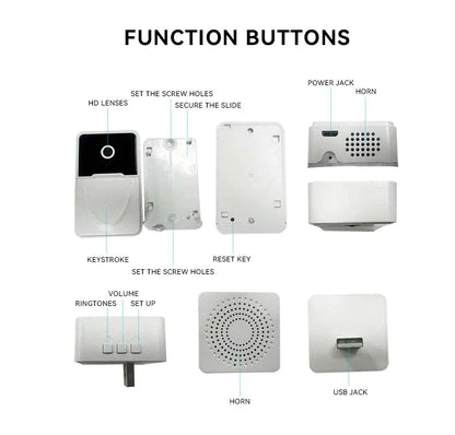 Wireless Security WiFi Smart Doorbell Intercom Video Camera Bell Chime Door Ring WEM Support (www.WEM.support)