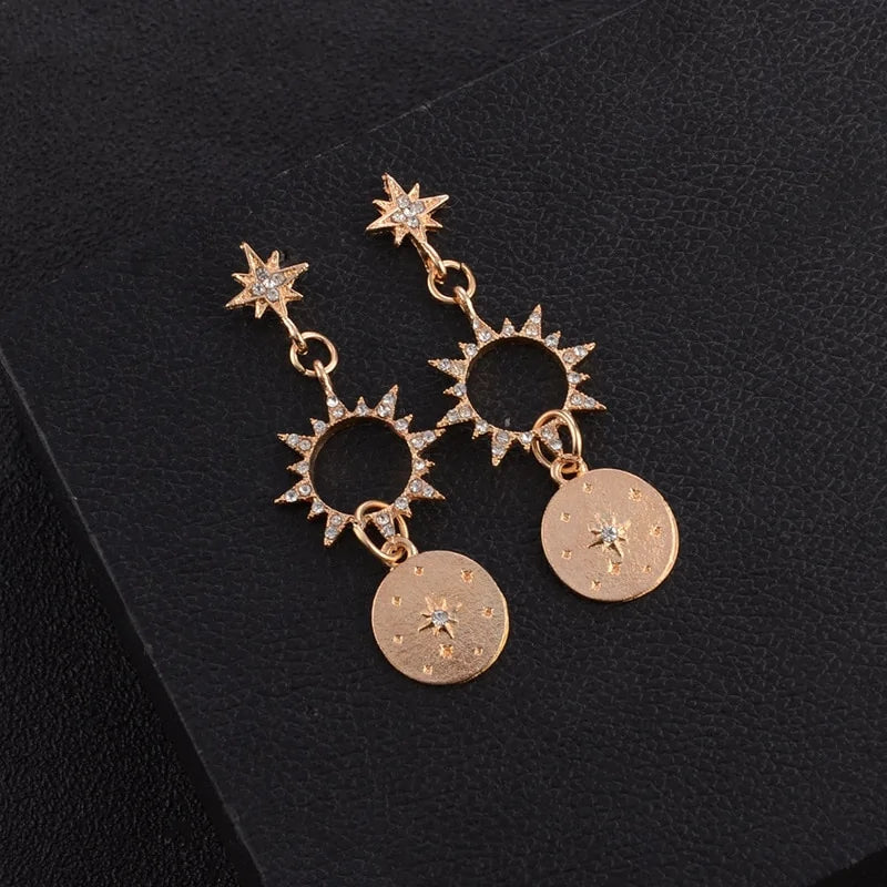 Crystal Sun Earrings WEM Support (www.WEM.support)