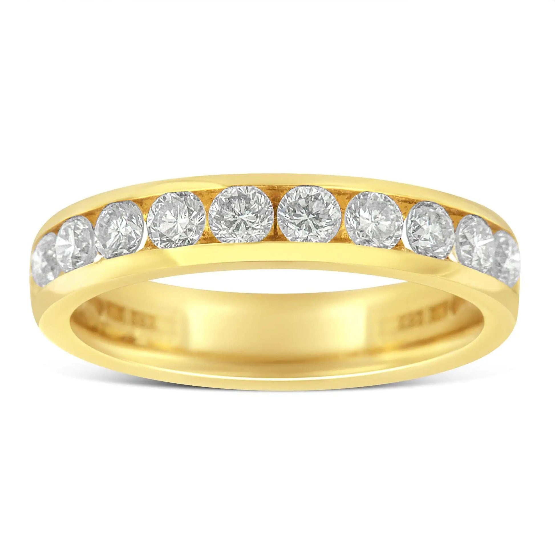18K Yellow Gold Diamond Wedding Band Ring (1 Cttw, H-I Color, SI2-I1 Clarity) WEM Support (www.WEM.support)