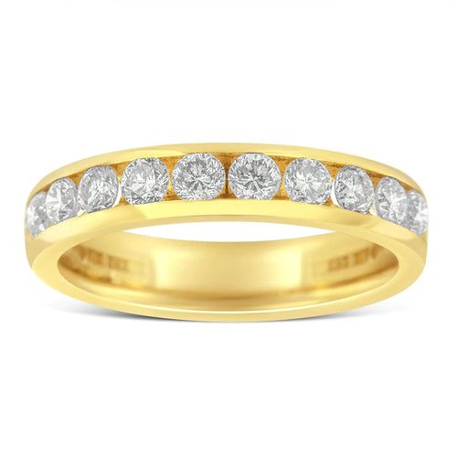 18K Yellow Gold Diamond Wedding Band Ring (1 Cttw, H-I Color, SI2-I1 Clarity) WEM Support (www.WEM.support)