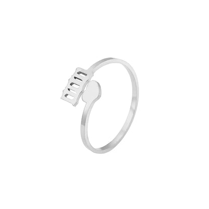 Personalized Stainless Steel Creative Number Ring