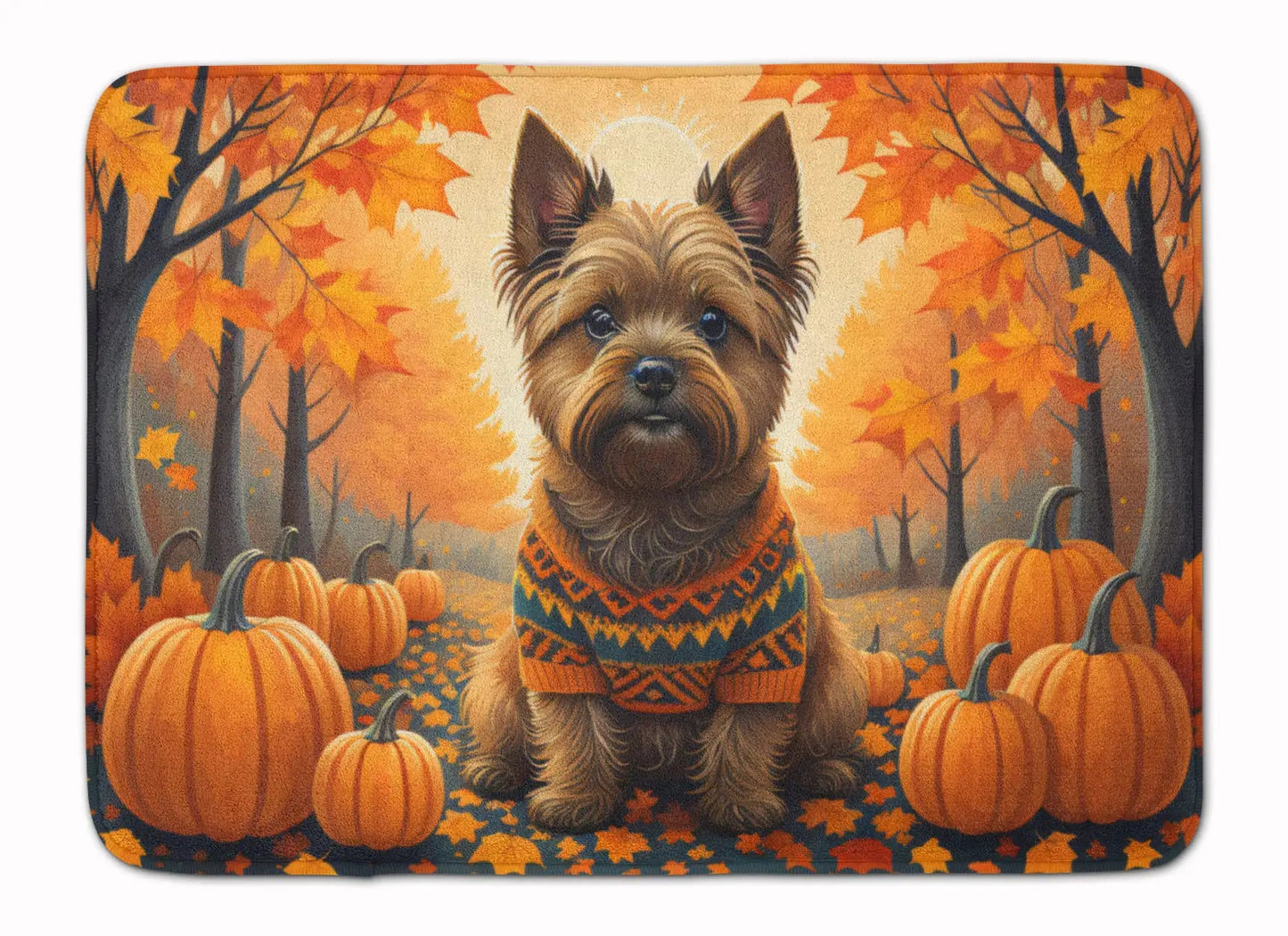 Cairn Terrier Fall Memory Foam Kitchen Mat WEM Support (www.WEM.support)