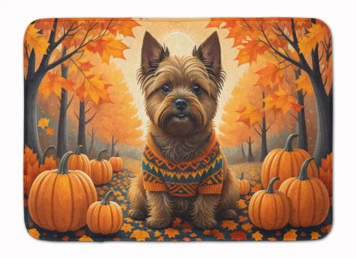 Cairn Terrier Fall Memory Foam Kitchen Mat WEM Support (www.WEM.support)