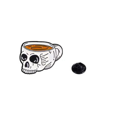 Cat & Coffee Enamel Pin Set WEM Support (www.WEM.support)