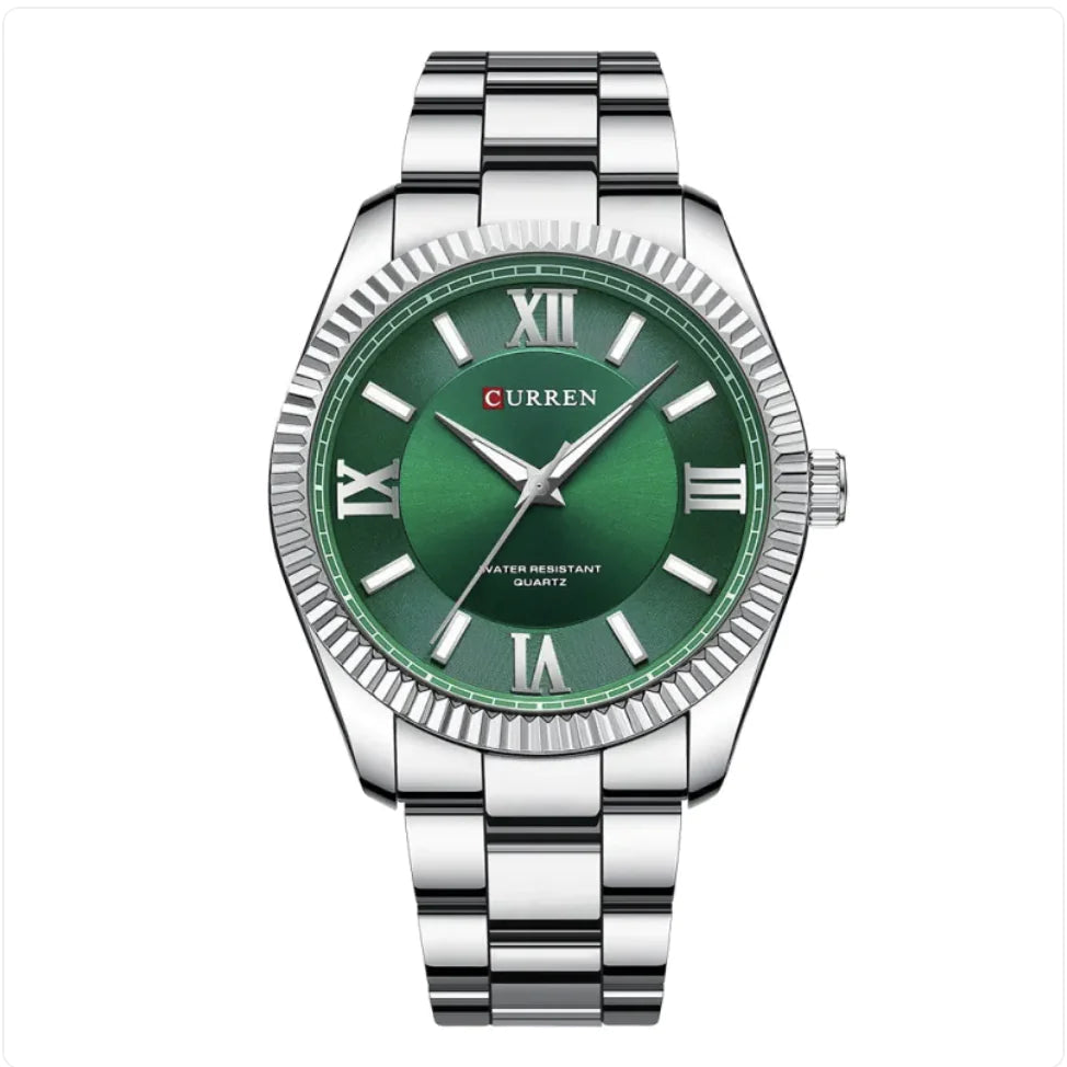 Men's Luminous Quartz Watch with Steel Strap WEM Support (www.WEM.support)