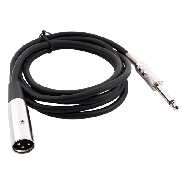 XLR 3-Pin Male To 1/4" Plug TS Microphone Mono Cable Unbalanced Shielded Audio WEM Support (www.WEM.support)