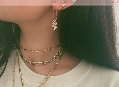 Dainty Rose Hoop Earings WEM Support (www.WEM.support)