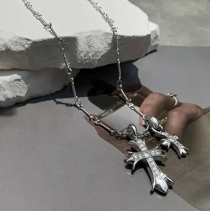 Women's Cross Pendant Sweater Necklace WEM Support (www.WEM.support)