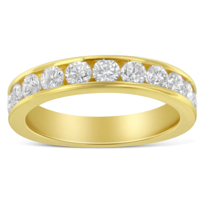18K Yellow Gold Round Cut Diamond Band Ring (1 Cttw, H-I Color, SI2-I1 Clarity) WEM Support (www.WEM.support)