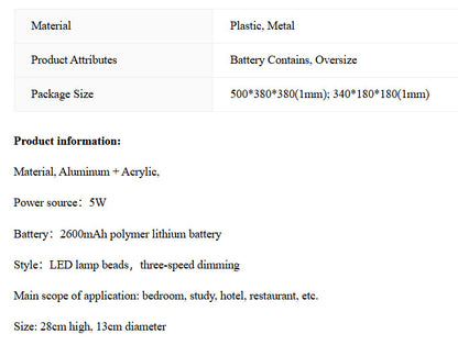 Table Lamp I-shaped Night Light WEM Support (www.WEM.support)