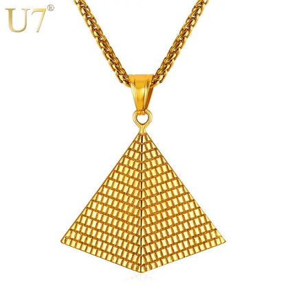 Egyptian Pyramid Pendant Charm Necklace WEM Support (www.WEM.support)
