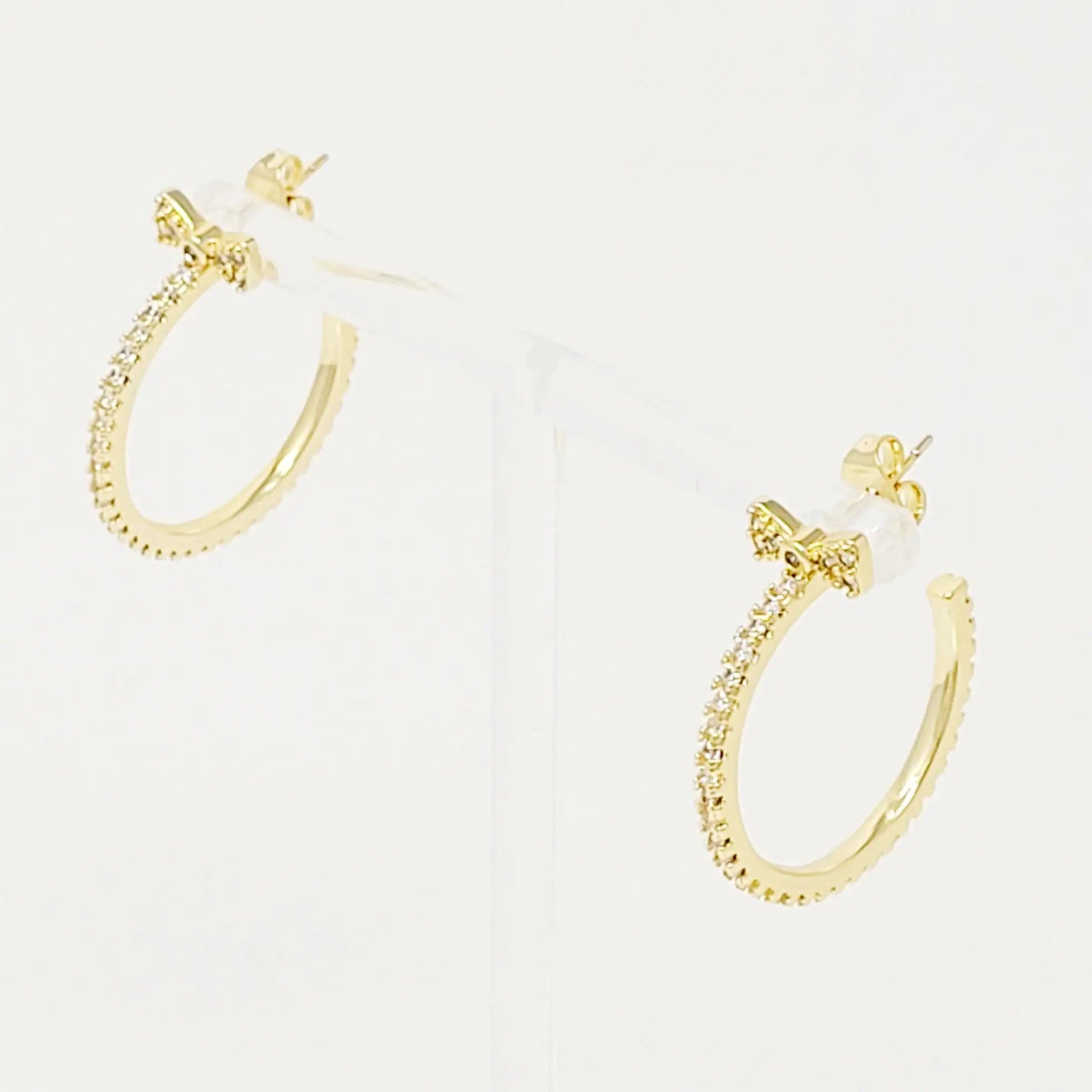 Bow On Top Hoop Earrings WEM Support (www.WEM.support)