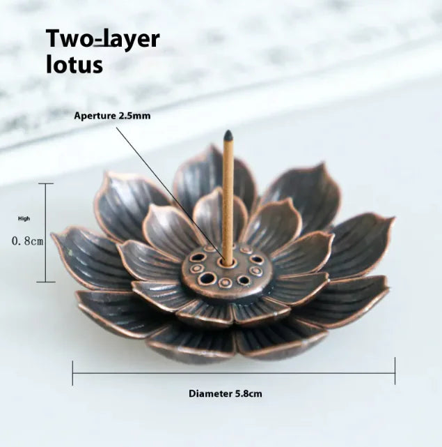 Alloy Lotus Incense Burner HejK.com