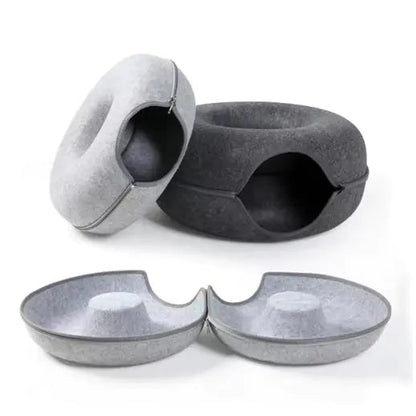 Round Woolen Cat Nest & Tunnel HejK.com Marketplace LLC