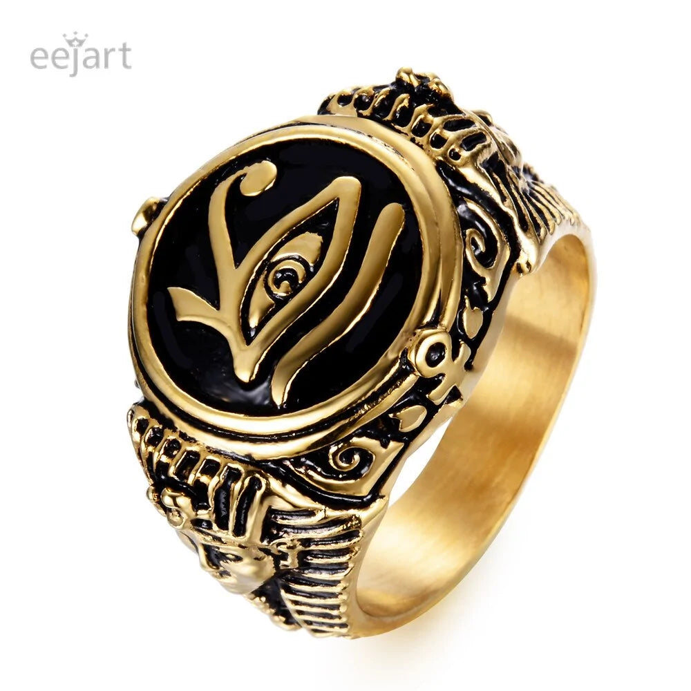 Egyptian Pharaohs Eye of Horus Ring WEM Support (www.WEM.support)