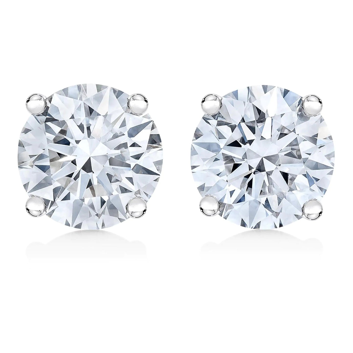 AGS Certified 14K White Gold 1.0 Cttw 4-Prong Set Brilliant Round-Cut Solitaire Diamond Push Back Stud Earrings (H-I Color, SI2-I1 Clarity) WEM Support (www.WEM.support)