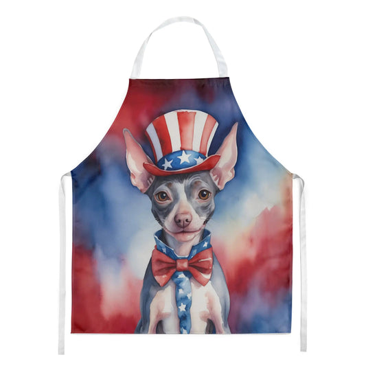 American Hairless Terrier Patriotic American Apron WEM Support (www.WEM.support)