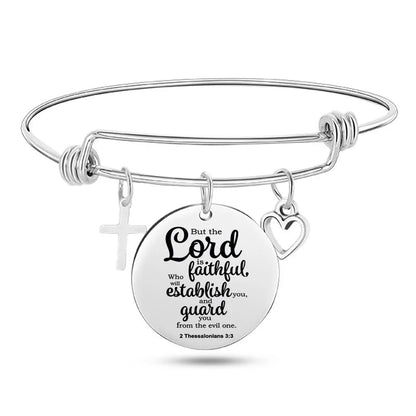 Stainless Steel Christian Charm Bracelet WEM Support (www.WEM.support)