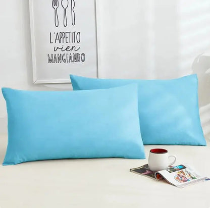 A Pair Of Pure Color Cotton Pillowcases WEM Support (www.WEM.support)