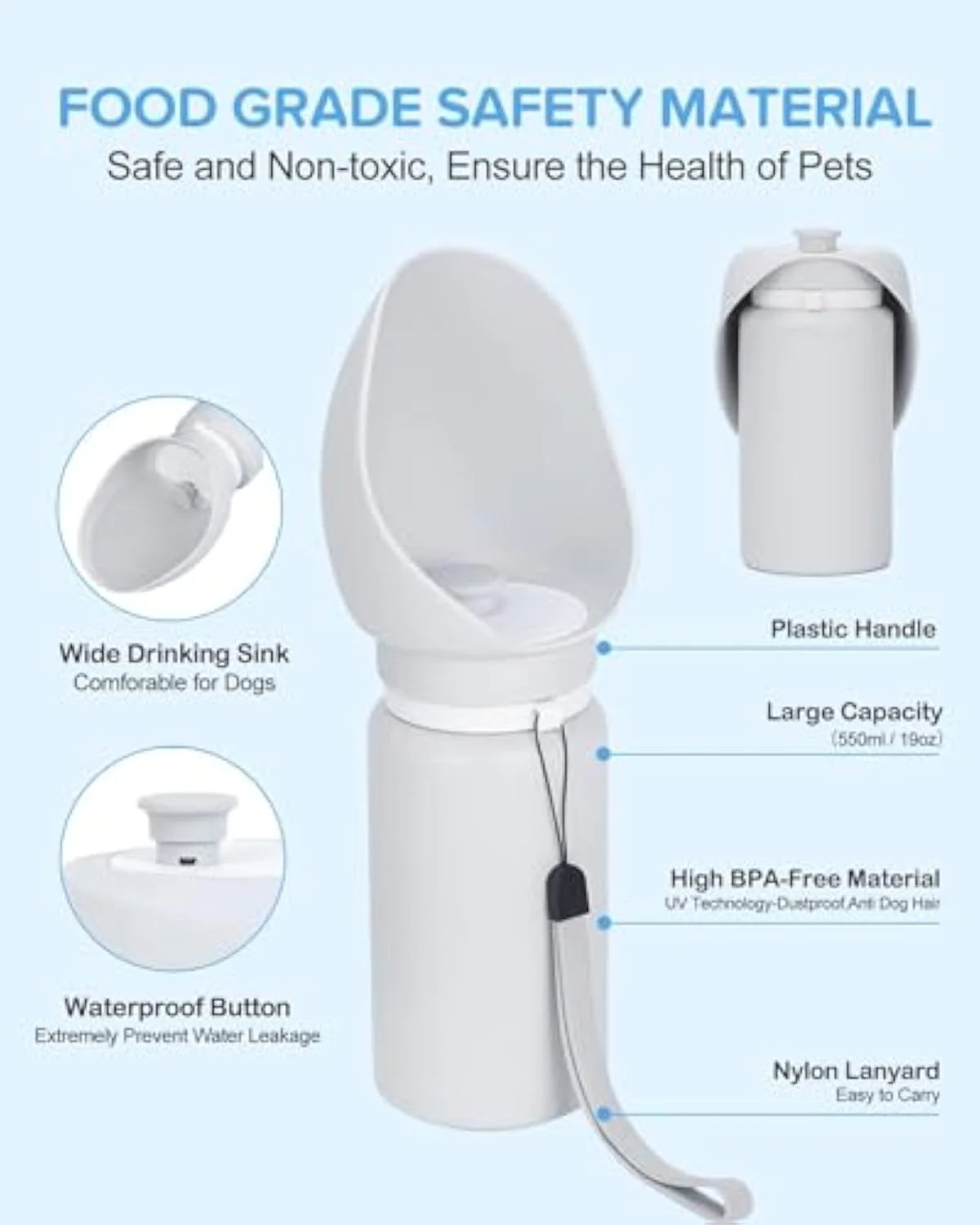 Portable Dog Water Bottle WEM Support (www.WEM.support)