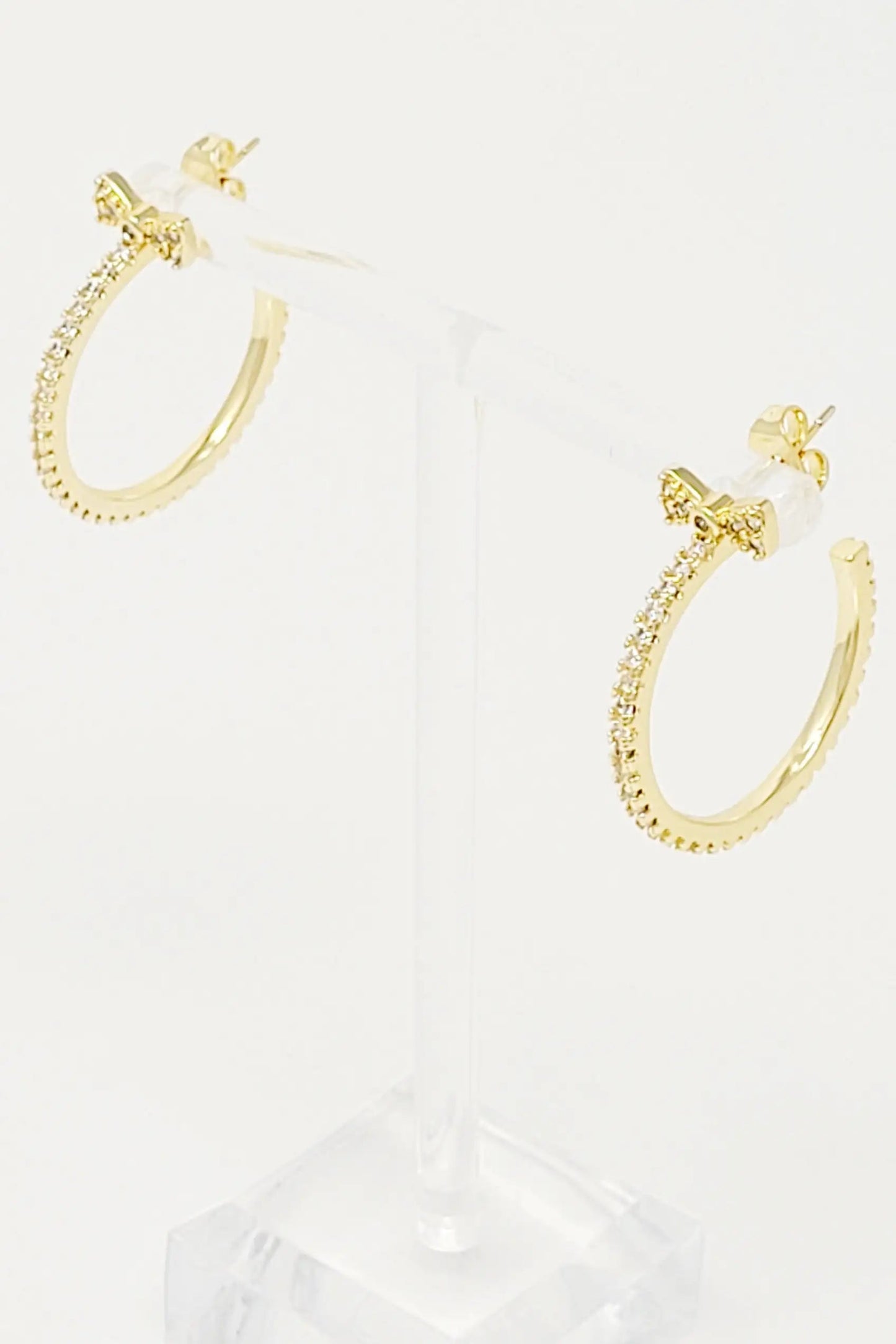 Bow On Top Hoop Earrings WEM Support (www.WEM.support)