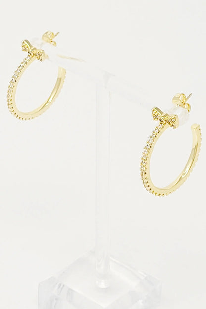 Bow On Top Hoop Earrings WEM Support (www.WEM.support)