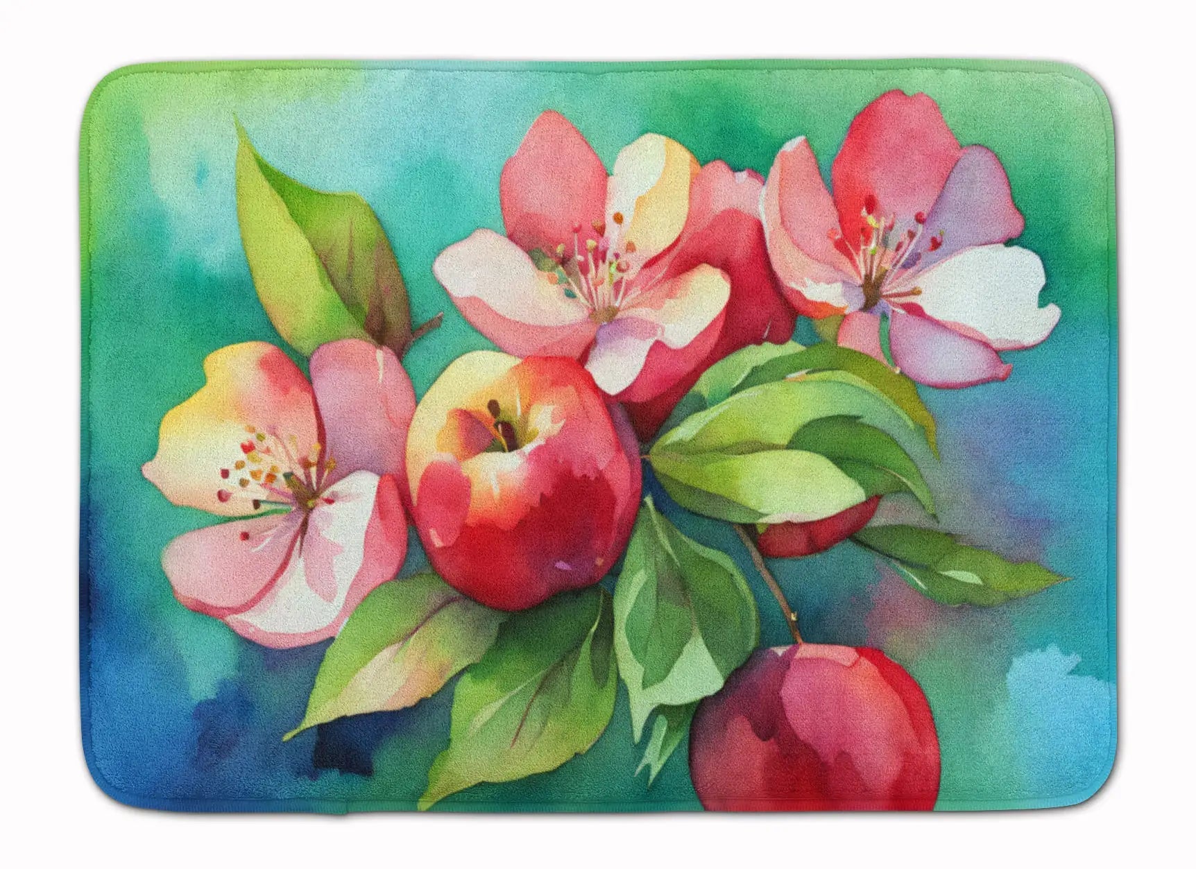 Arkansas Apple Blossom in Watercolor Memory Foam Kitchen Mat WEM Support (www.WEM.support)