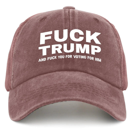 Boné de Beisebol de Malha Anti Trump para Homens - Vermelho Vinho HejK.com