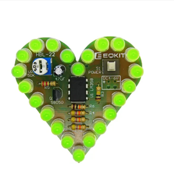 Creative Heart-shaped Breathing Light Kit DIY Parts WEM Support (www.WEM.support)