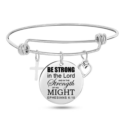Stainless Steel Christian Charm Bracelet WEM Support (www.WEM.support)