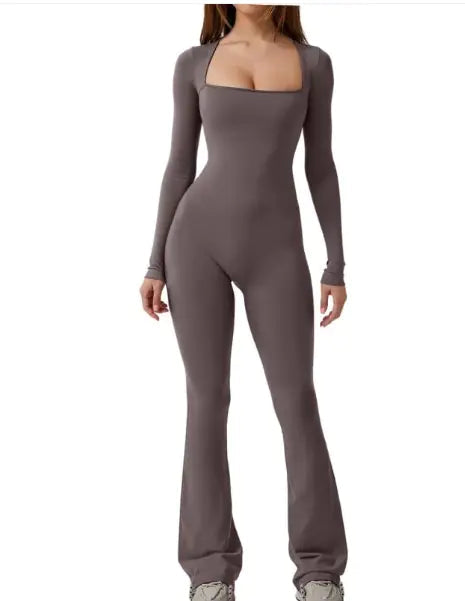 Square Collar Long Sleeve Jumpsuit WEM Support (www.WEM.support)