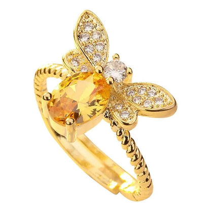 Crystal Bee Ring - Matching WEM Support (www.WEM.support)